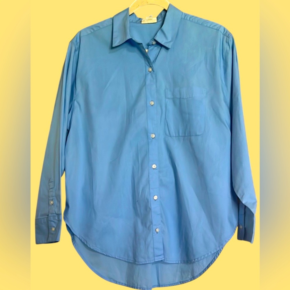 A.N.A A New Approach Blue Button Down Shirt, Oversized Fit, Size X-Small, GUC.